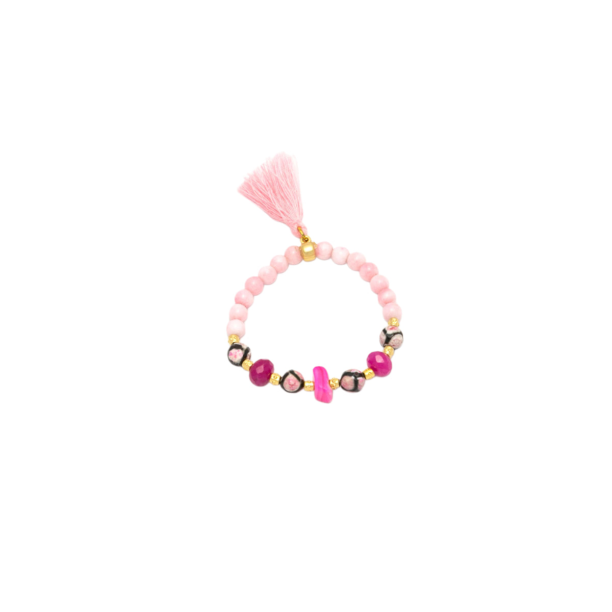 Rosa- und Fuchsia-Edelsteinarmband
